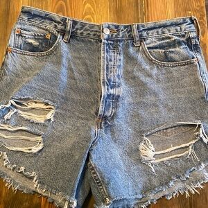 Free People distressed denim shorts